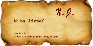 Nika József névjegykártya